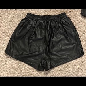 Faux leather shorts